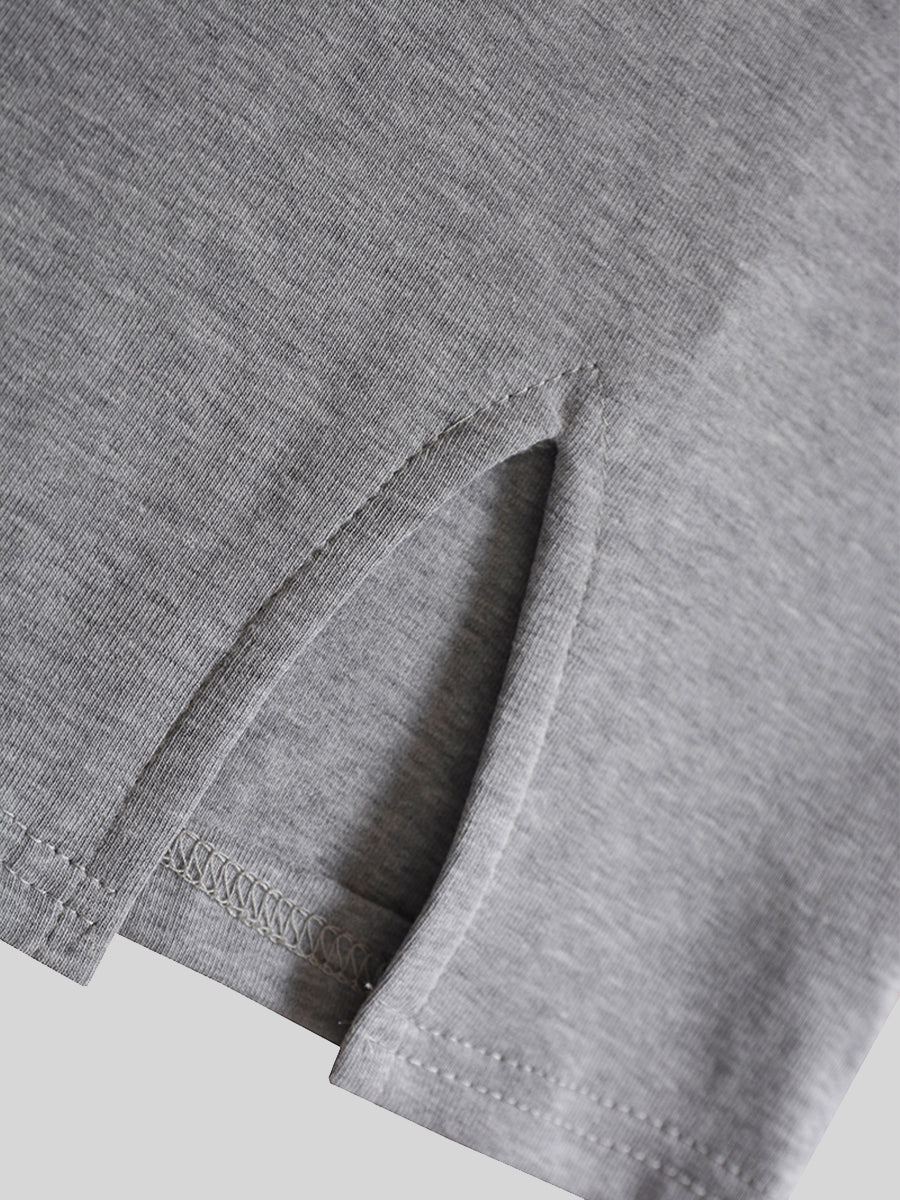 Gray Knitted Letter Camisole Dress