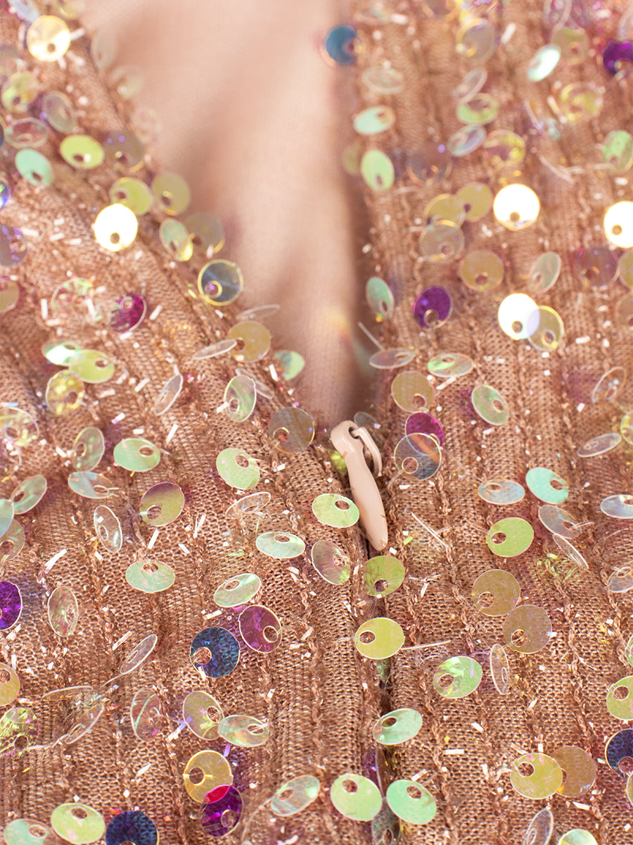 Champagne Sequin Camisole Dress