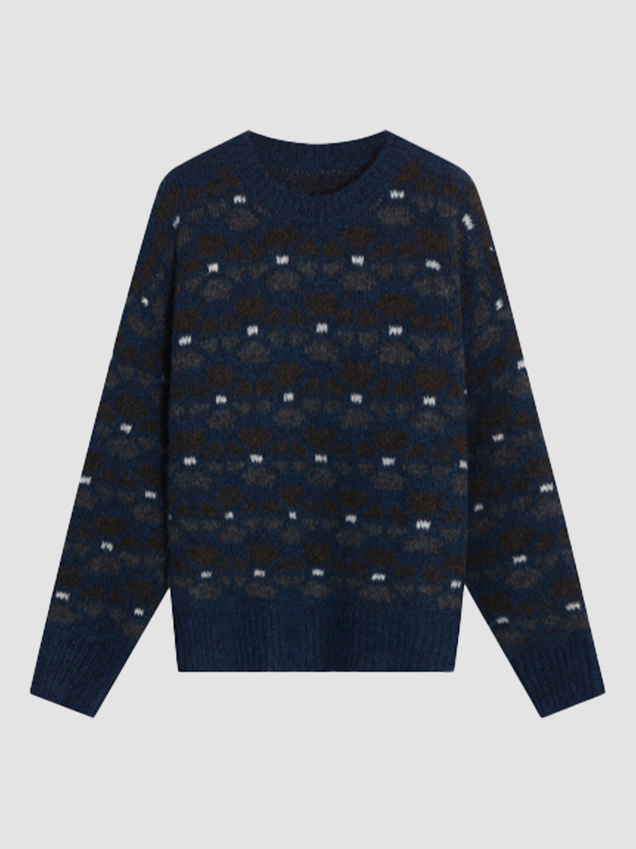 Loose Printed Knit Sweater