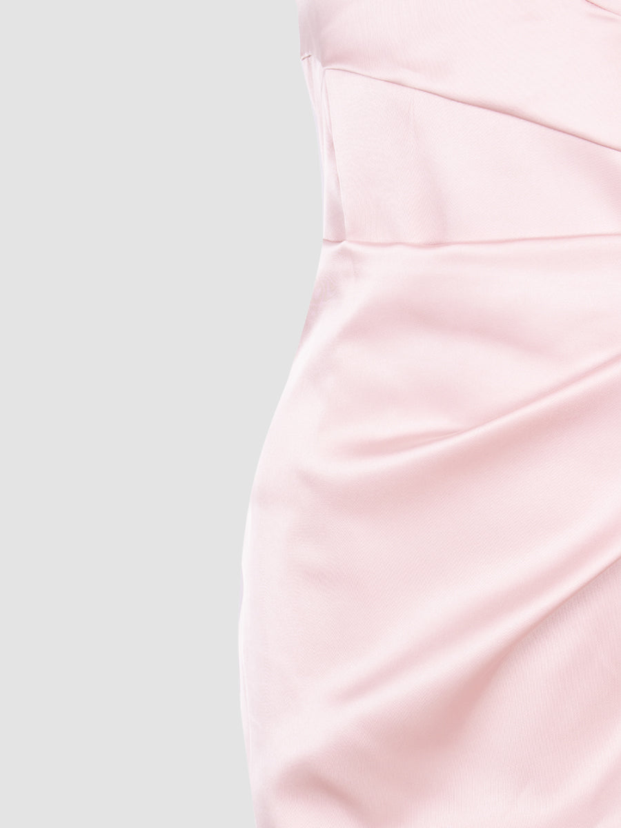 Feather Satin Pink Dress
