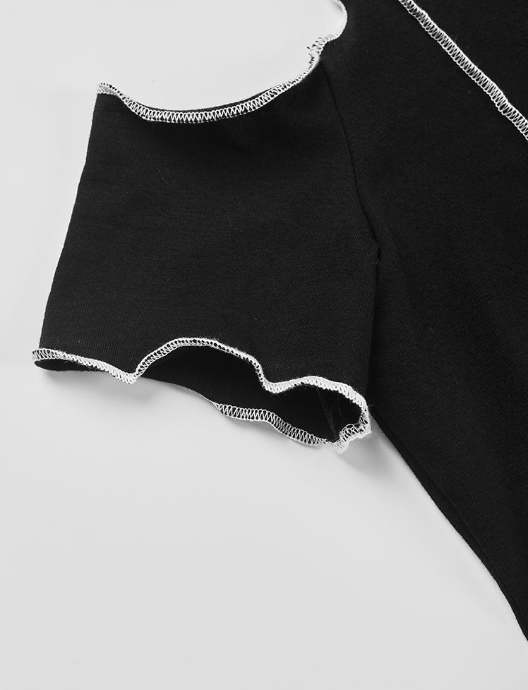 Hollow Shoulder Y2K Top