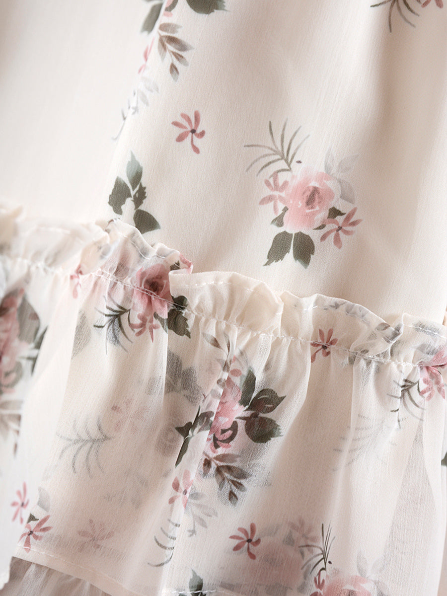 Elegant Floral Chiffon Dress