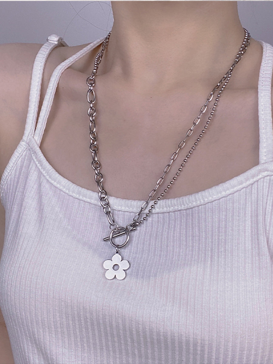Flower Titanium Necklace