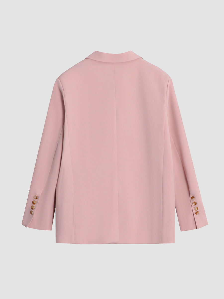 Loose Solid Color Blazer Coat