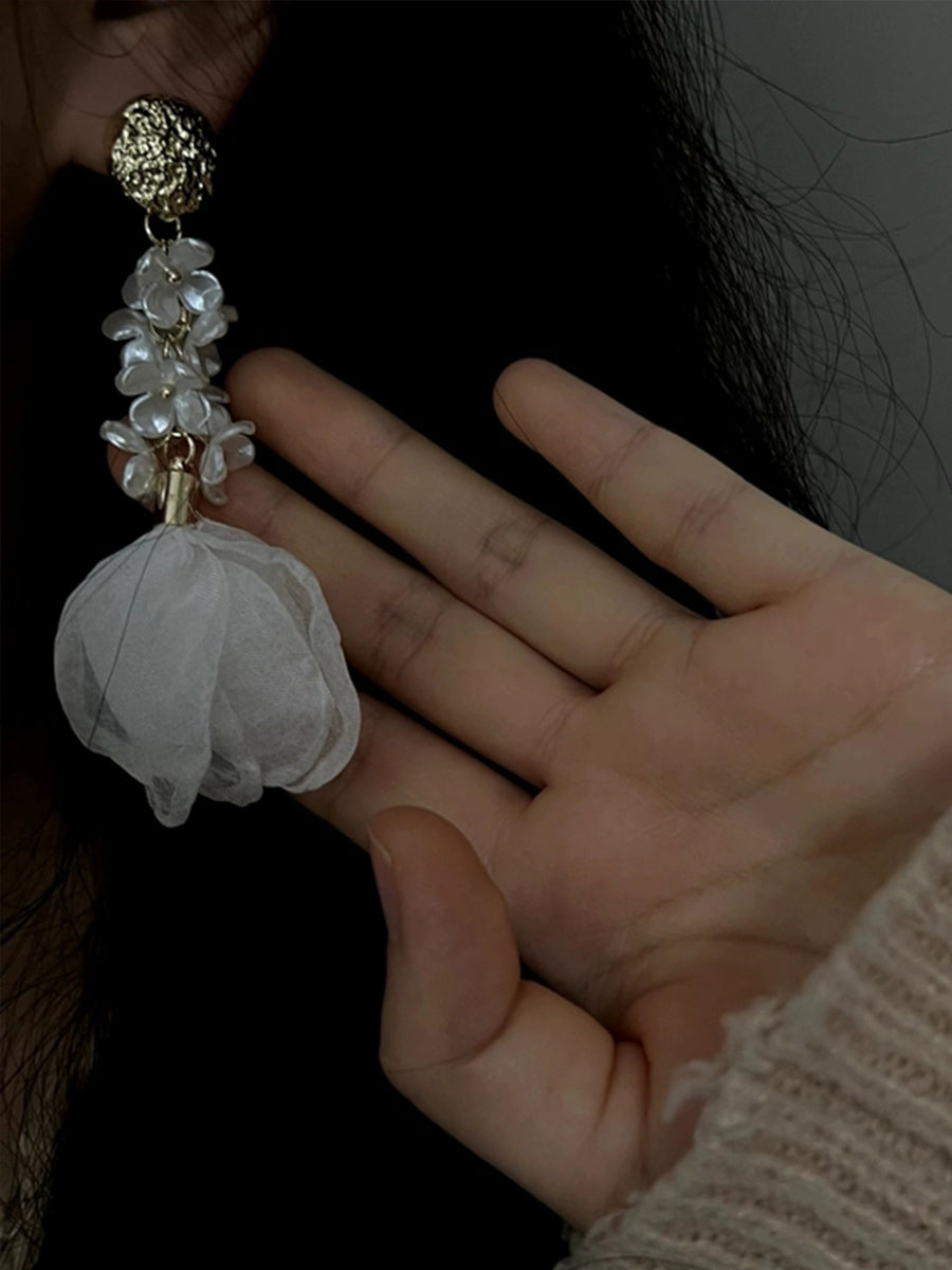 Chiffon Floral Patchwork Earrings