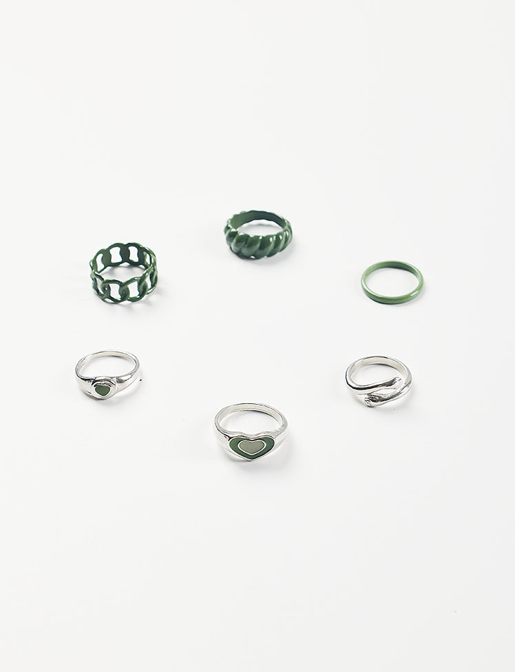 Butterfly Daisy Heart Y2K Rings