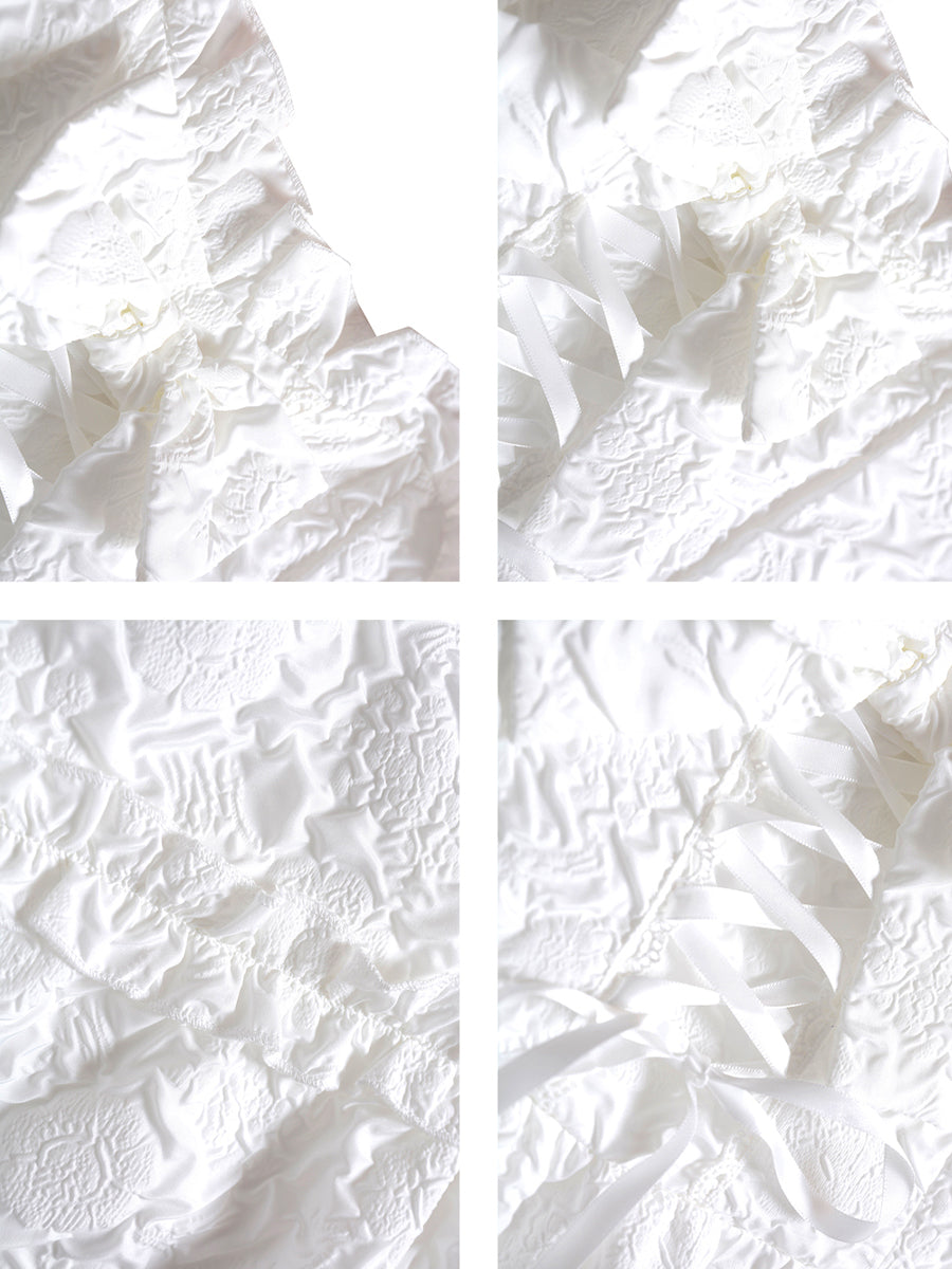 White Short Bow Fairy Dress