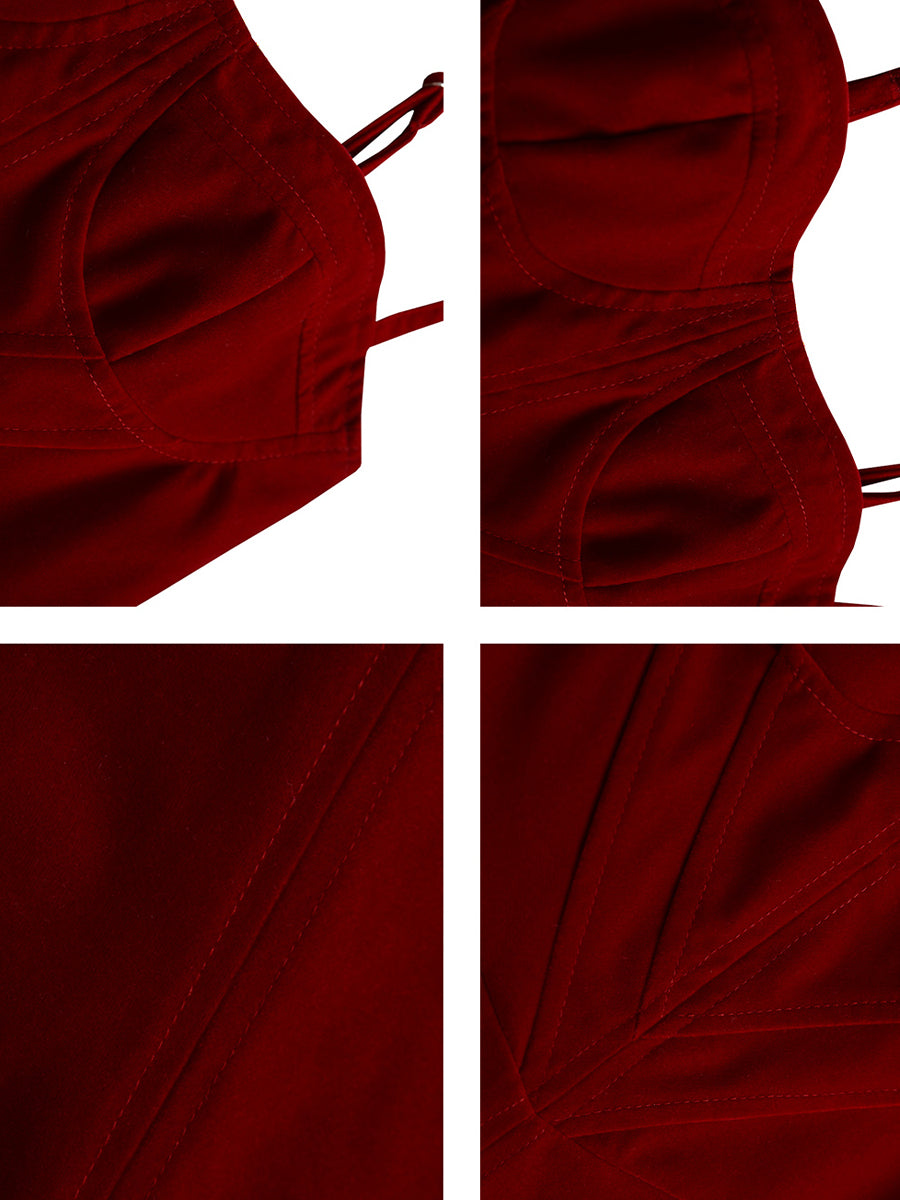 Velvet Suspender Dress