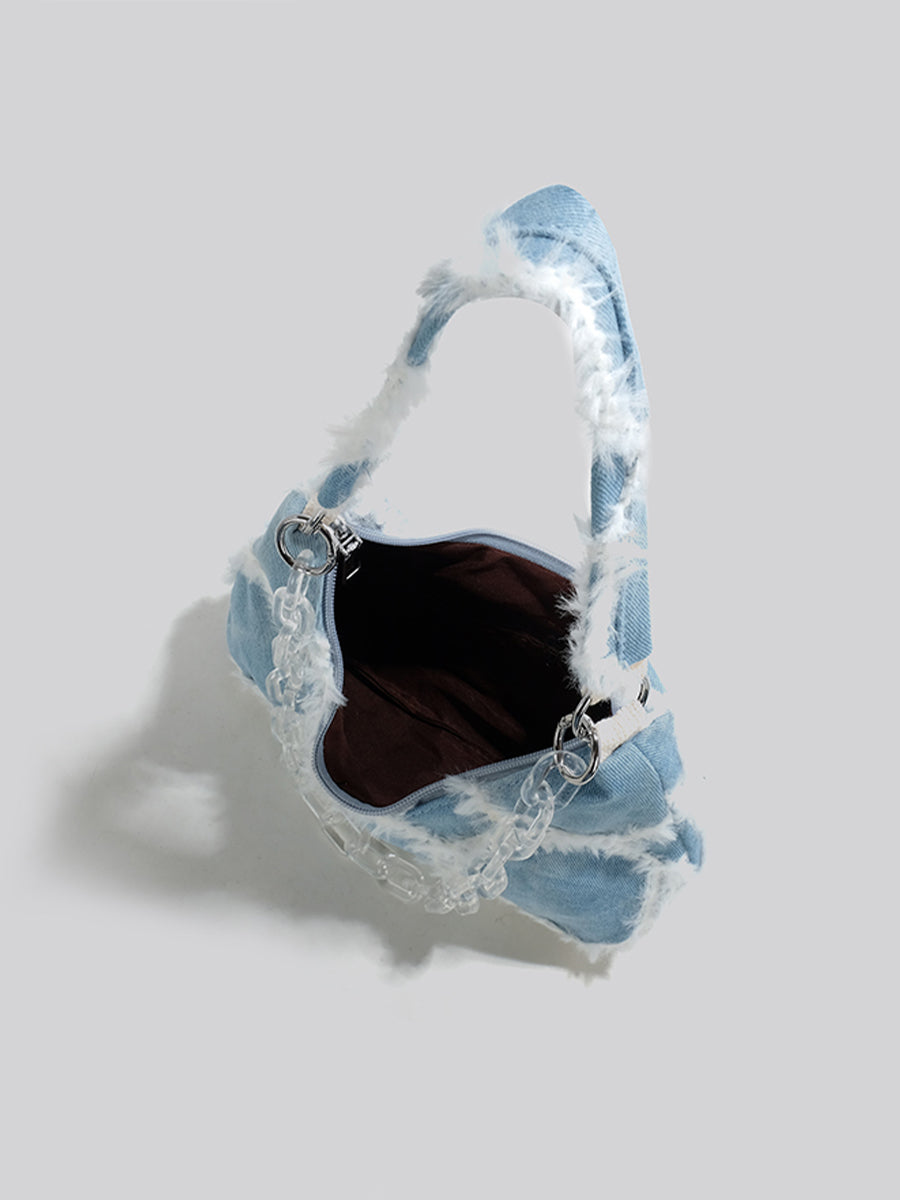 Vintage Denim Patchwork Bag
