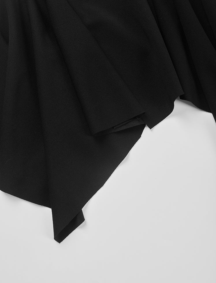 Irregular Solid Off Shoulder Dress&Shorts Set