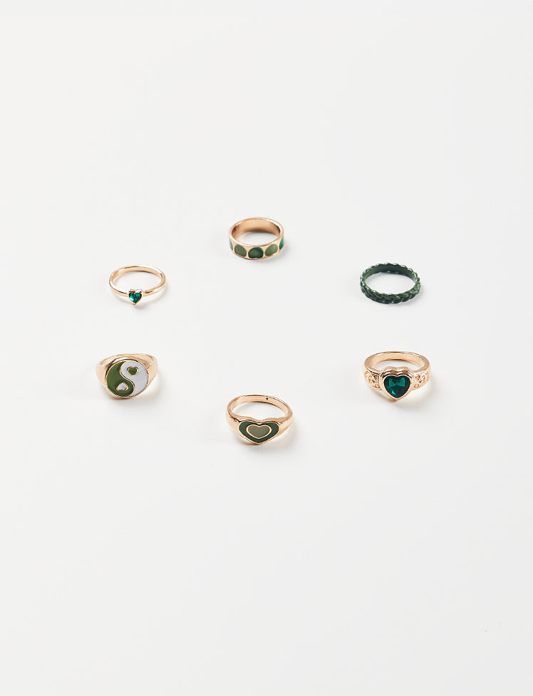 Butterfly Daisy Heart Y2K Rings