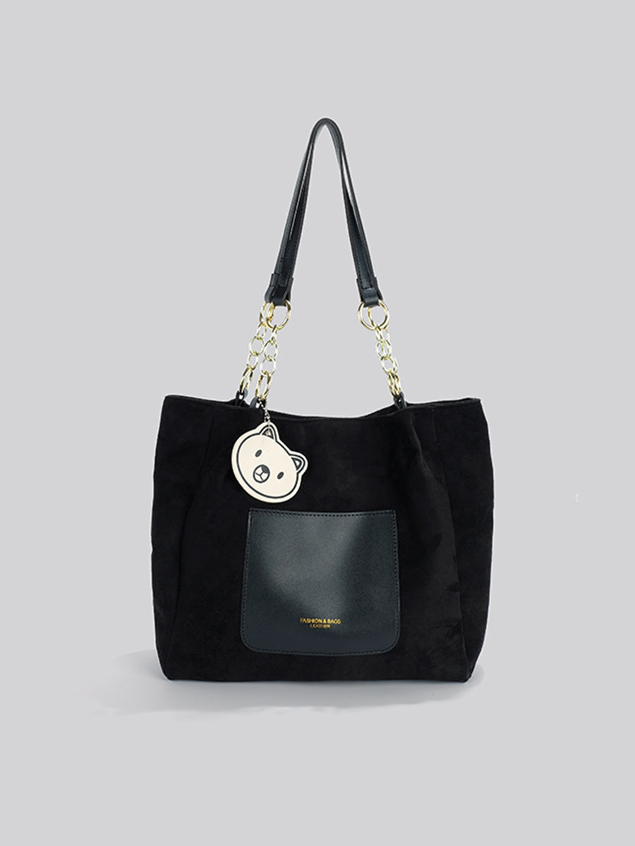 Velvet Bear Charm Tot Bag