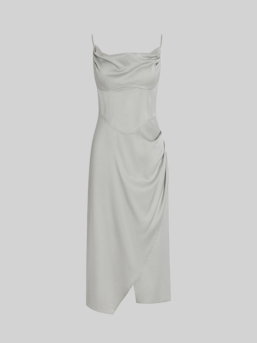 Satin Irregular Camisole Dress