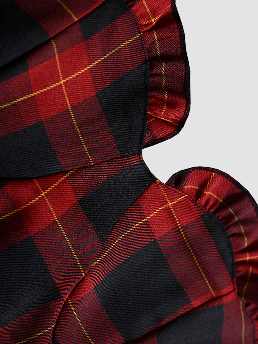 Red Plaid Halter Dress