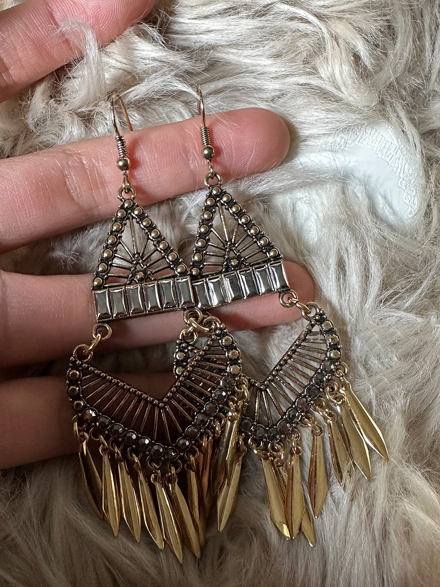 Vintage Tassel Zirconia Earrings
