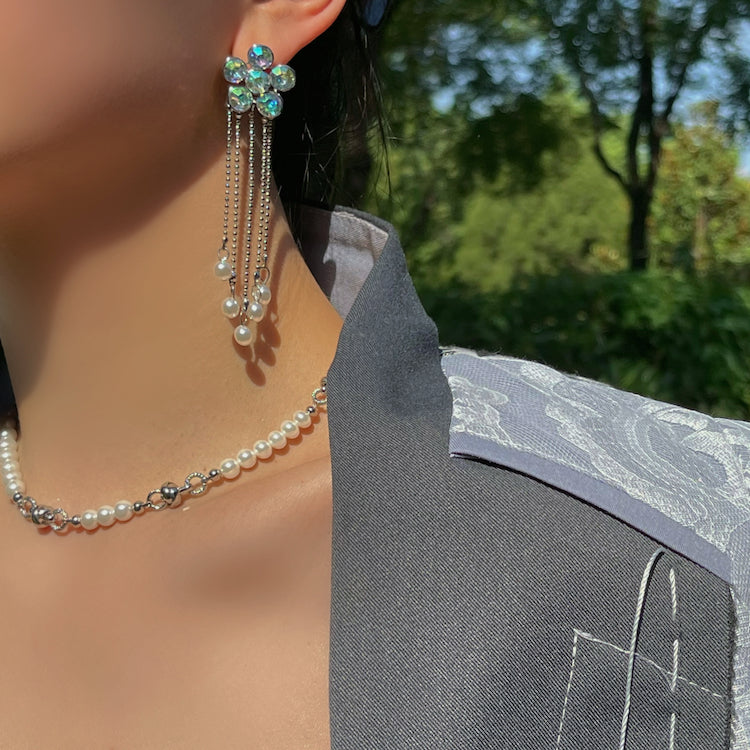 Floral Tassel Earrings