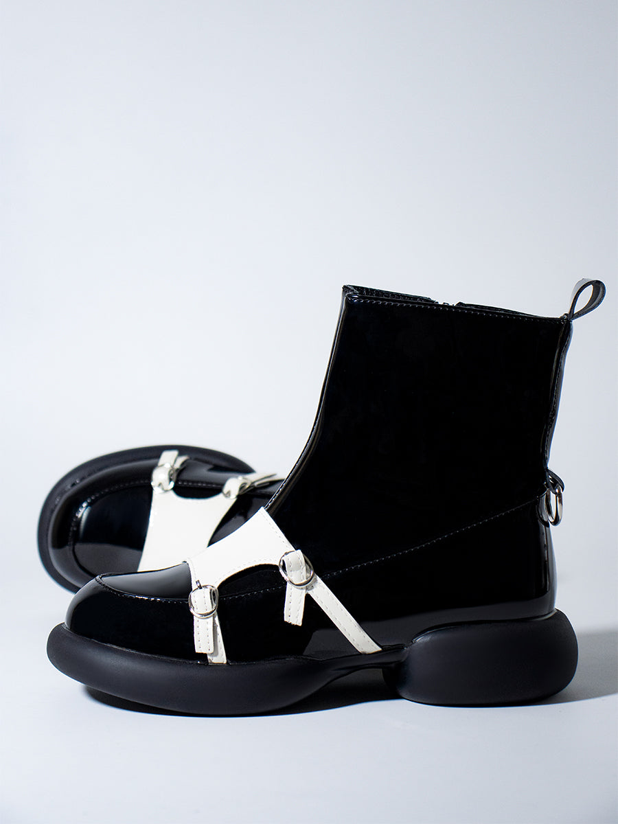 Artificial Patent PU Boots