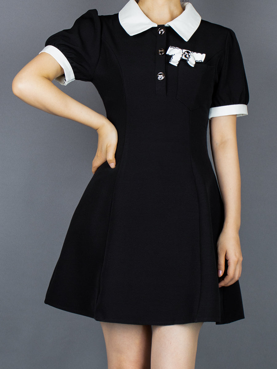 Black Butterfly Polo Dress