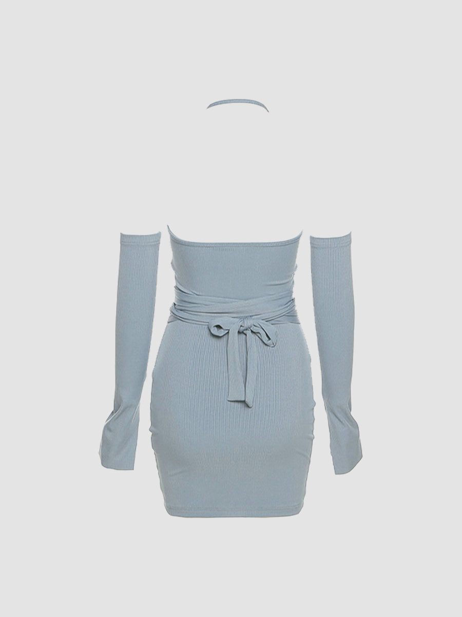 Halter Solid Color Dress