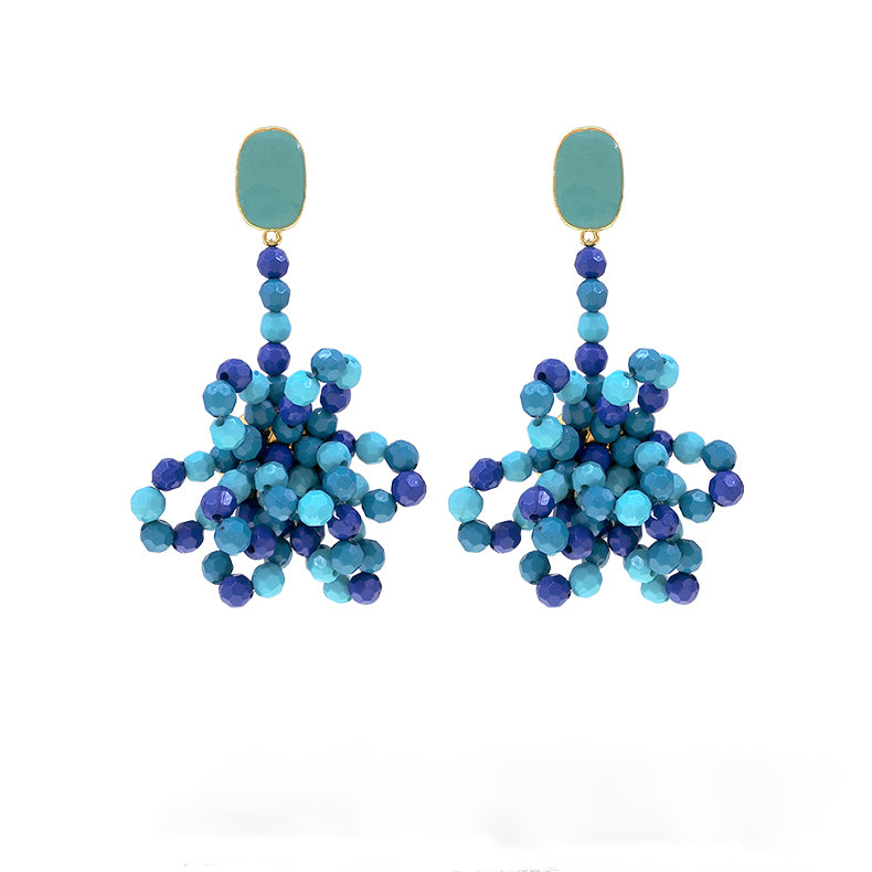 Tri-color Cute Flower Earrings