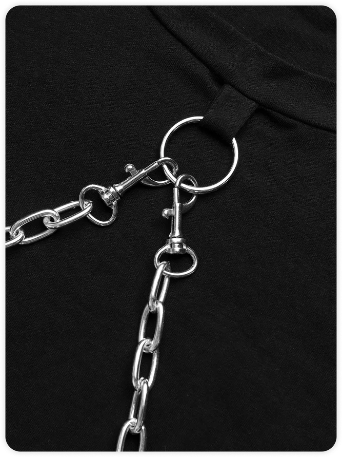 Black Metal Chain Top Top
