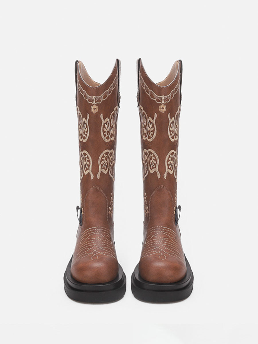 Stitching Embroidered Butterfly Boots