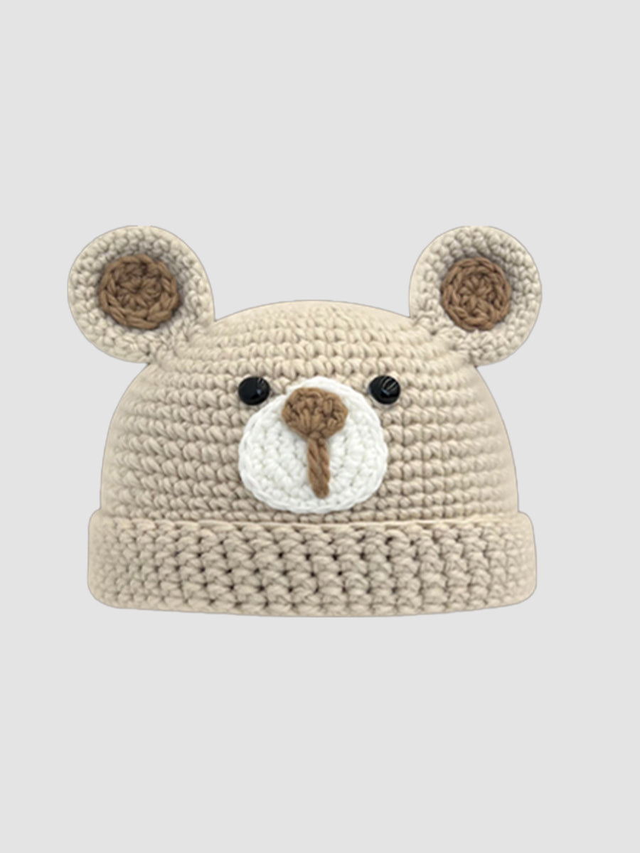 Cute Bear Hand-made Crochet Woolen Hat