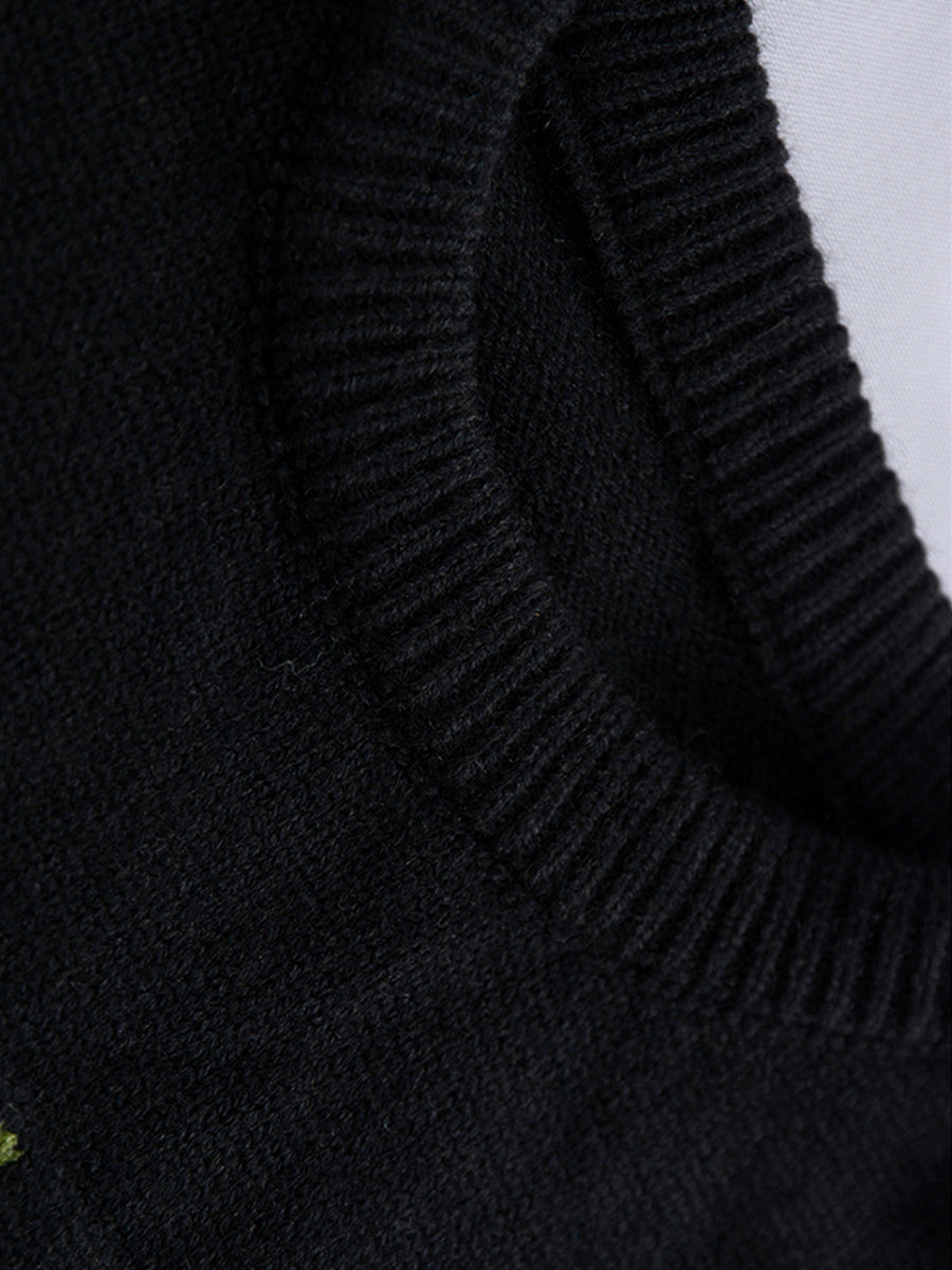 Loose Snowflake Pattern Knit Sweater