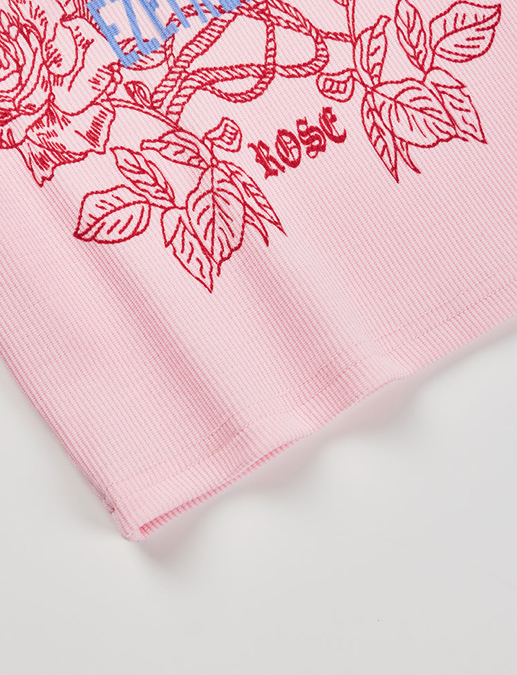 Floral Print Pin Plunge Top