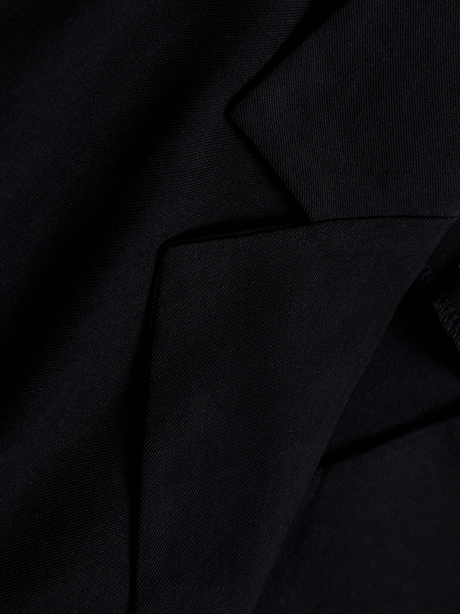 Suit Bow Tied Waist Black Dress