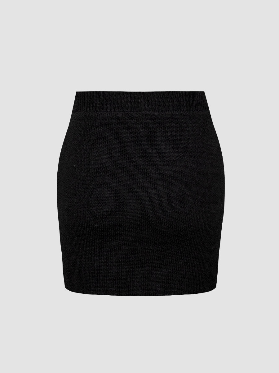 Knitted Cardigan + Hanging Neck Camisole + Skirt Three Piece Set