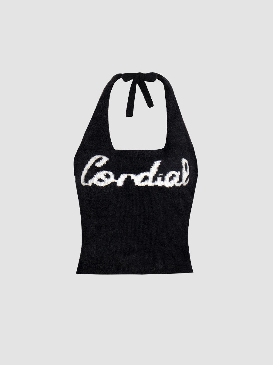 Sexy Plush Letter Vest