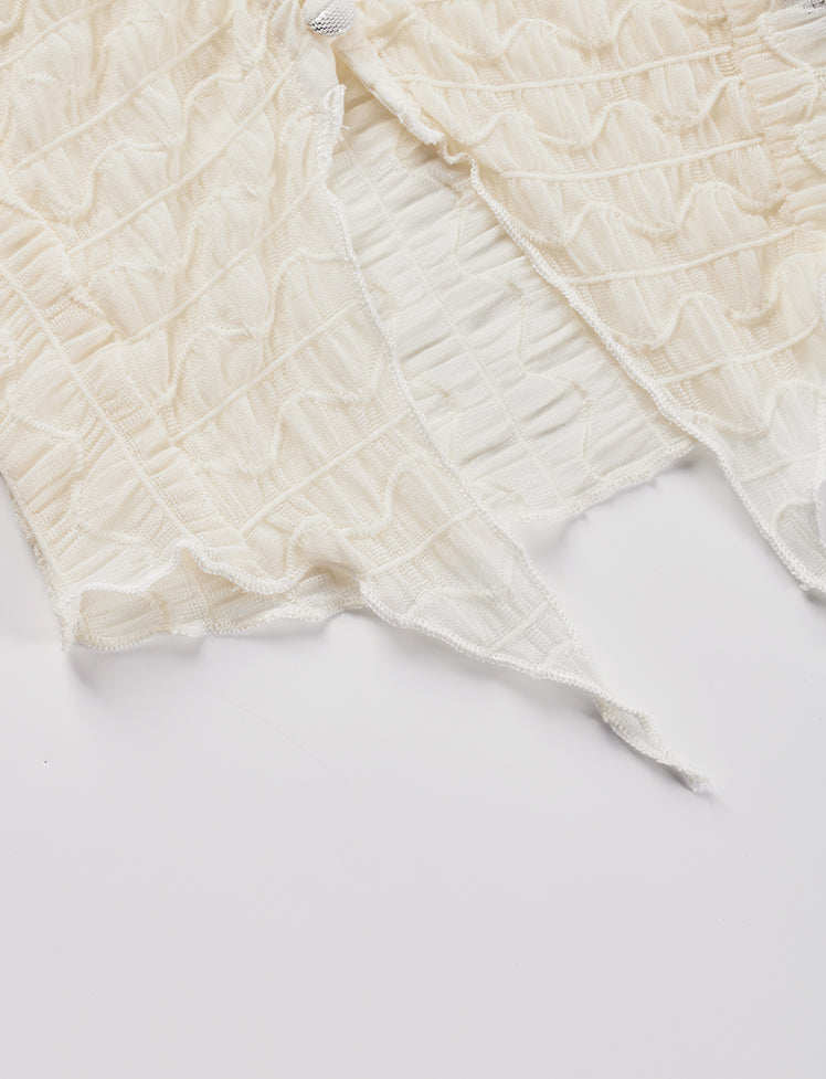 Solid Ruffled Top&Skirt Set