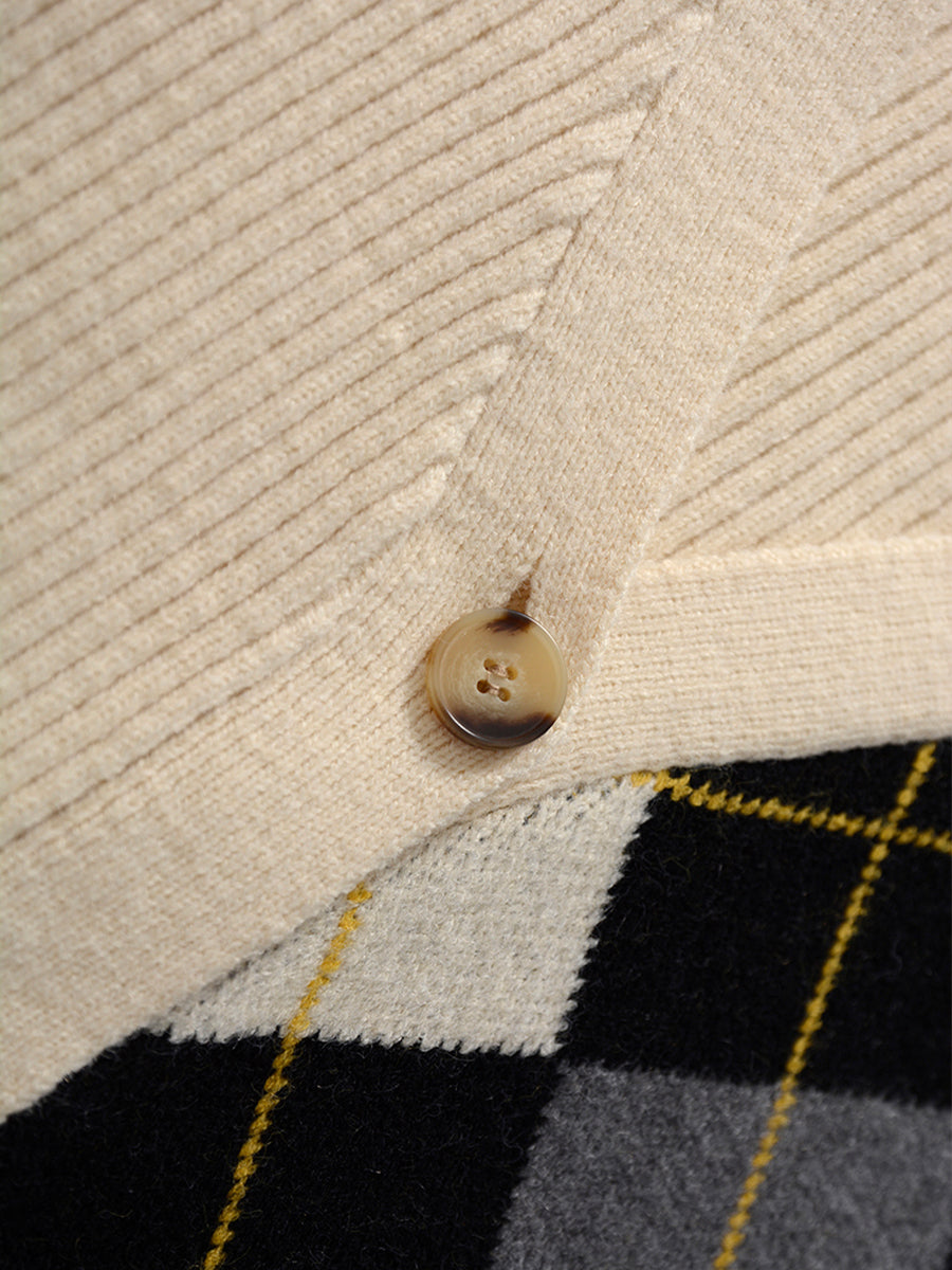 Argyle Check Cardigan Coat
