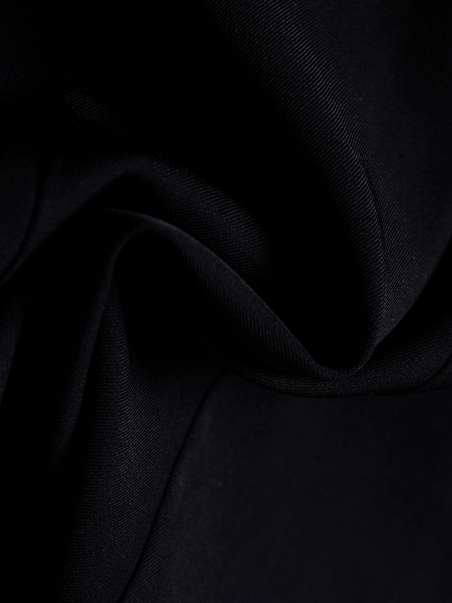 Black Short Sleeve Suit Dress