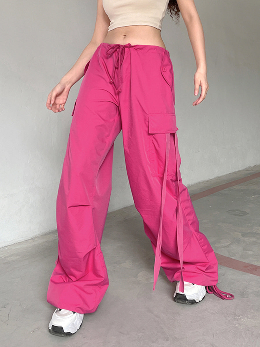 Pink Cargo Casual Pants