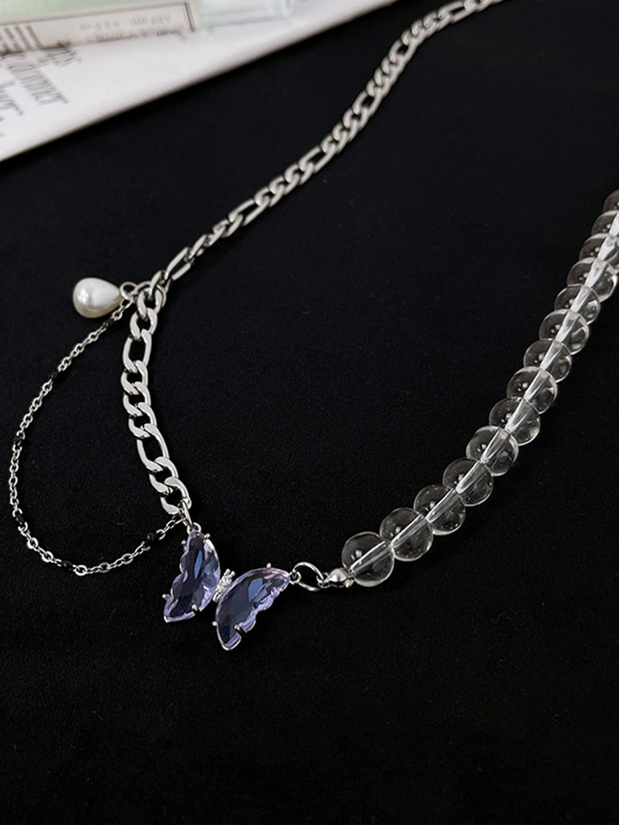 Purple Butterfly Necklace
