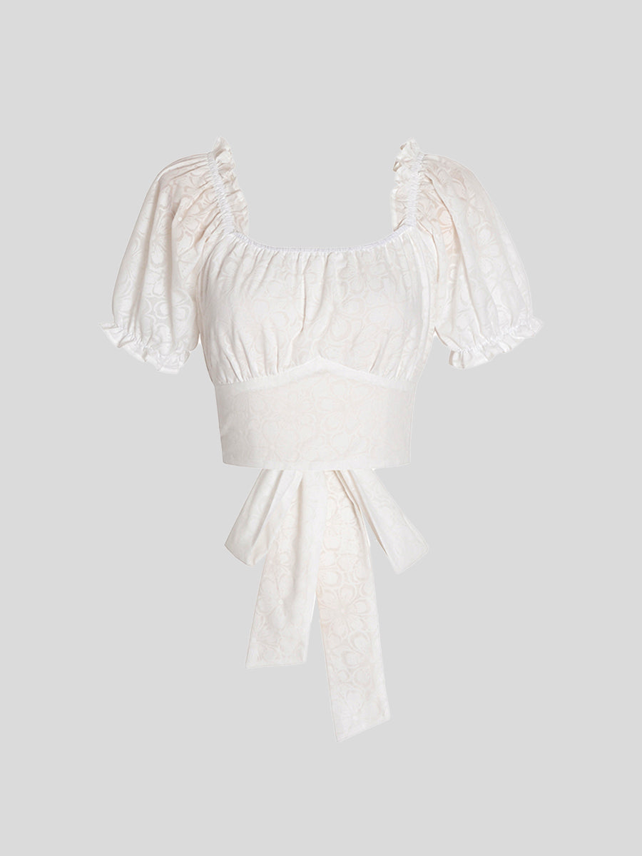 Jacquard Short Crop Top