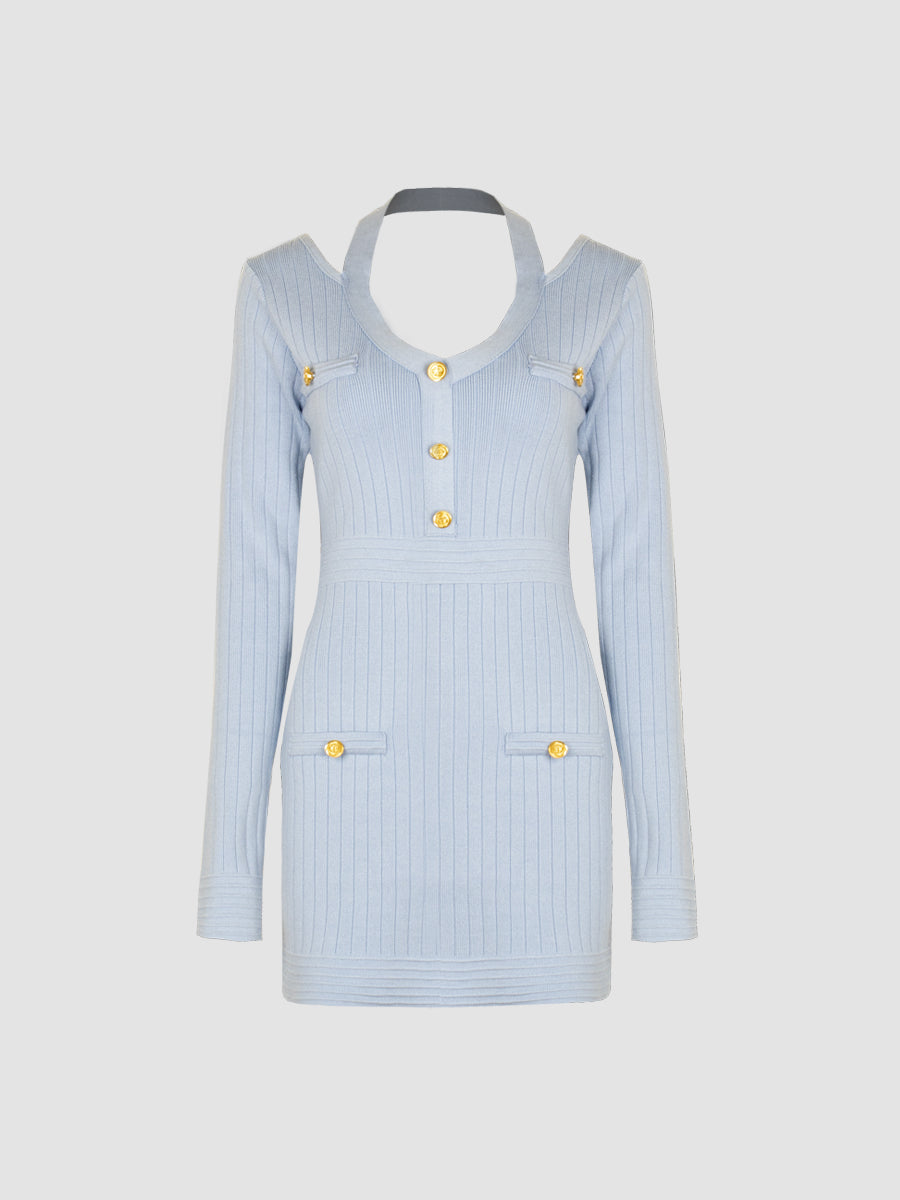 Hanging Neck Tight Dress