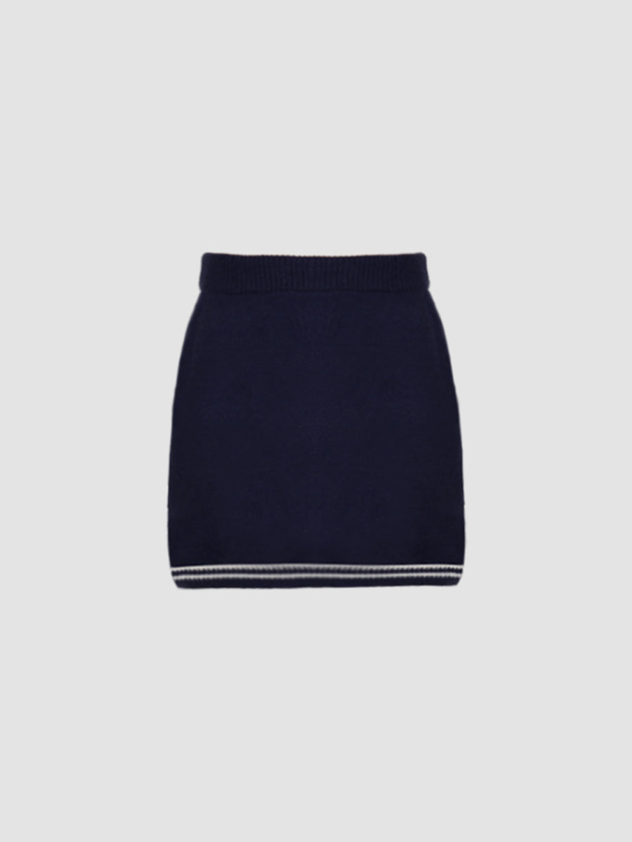 Navy Collar Knit Set