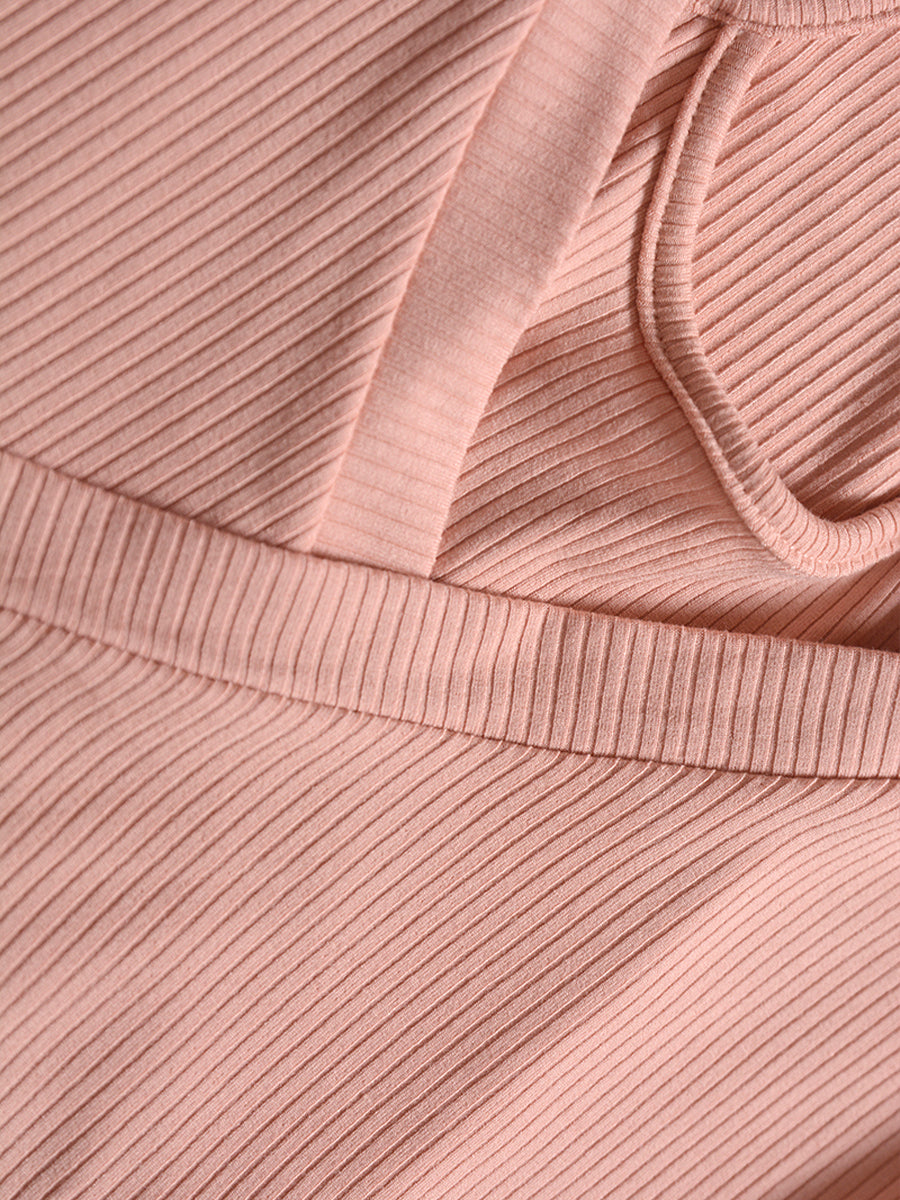 Pink Knit Striped Top