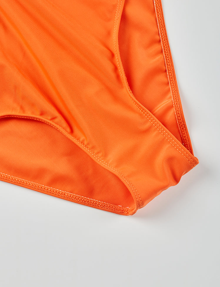 Color-block Halter One-piece Swimwear