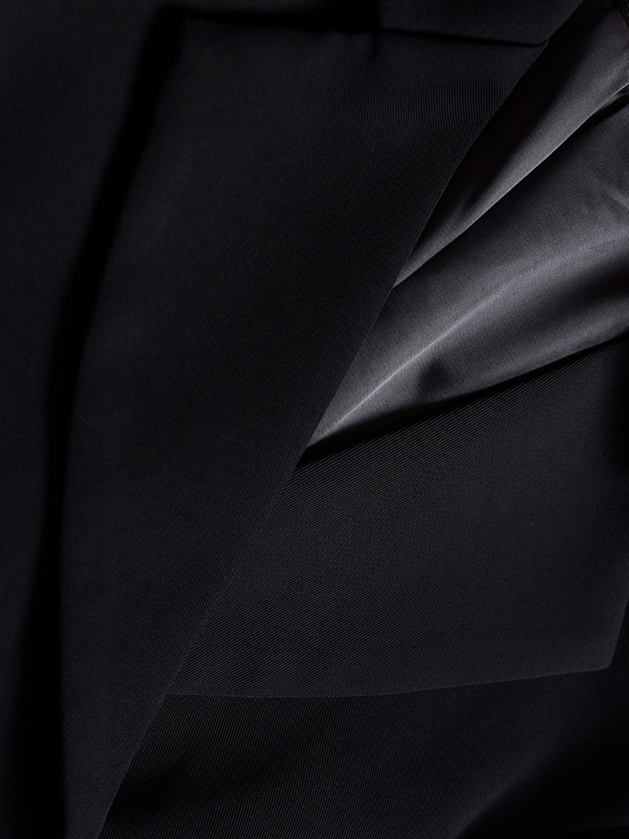 Solid Color Pleated Suit Dress