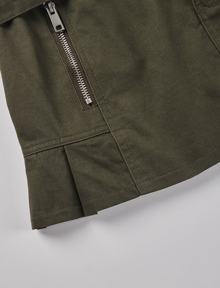 Low Waist Double Belts Zipper Skirt
