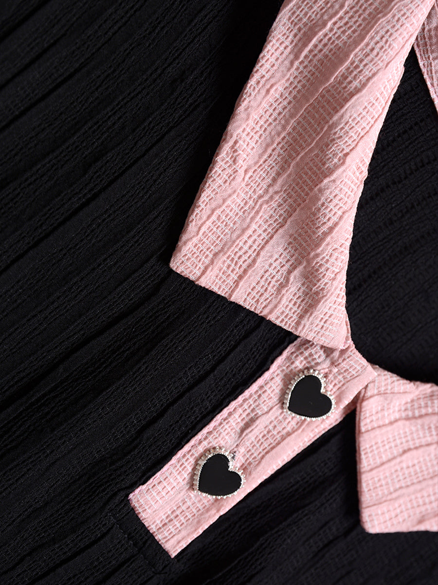 Knitted Polo Black And Pink Cake Dress