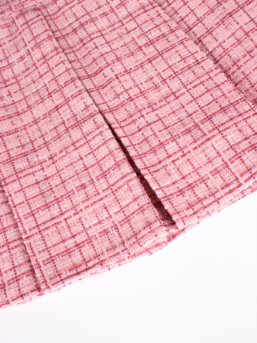 Pink Sequin Pleated Skirt