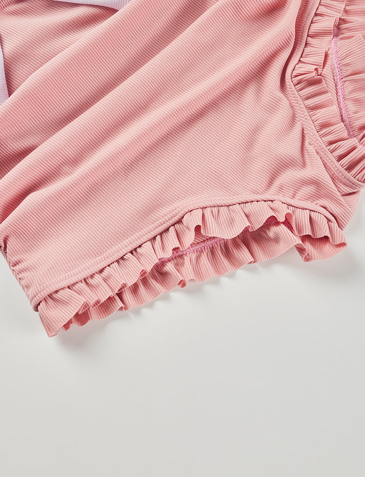 Ruffled Bowknot One-piece Swimwear
