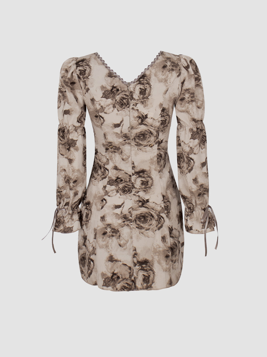 Fireworks Rose Splicing Dress