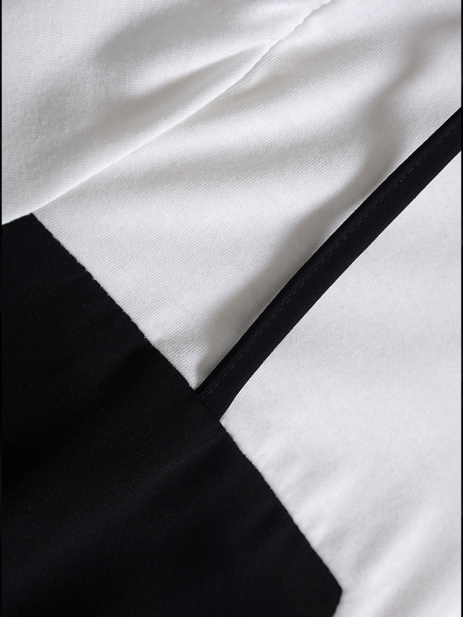Black And White Patchwork Cake Dress
