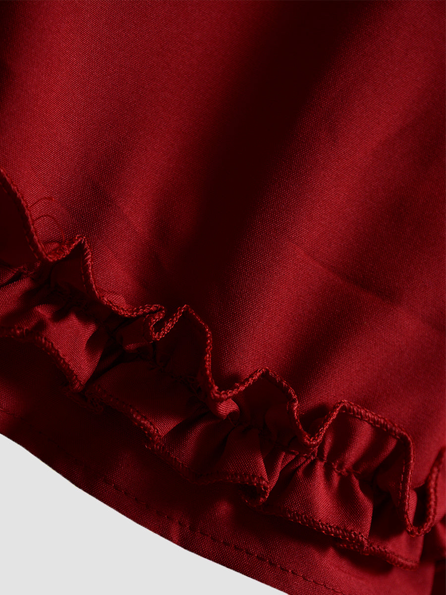 Romantic Red Sleeveless Backless Dress